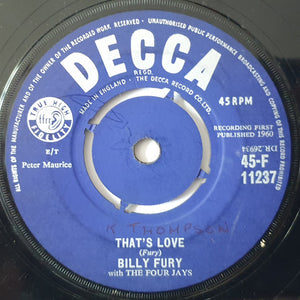 Billy Fury : That's Love (7", Single)