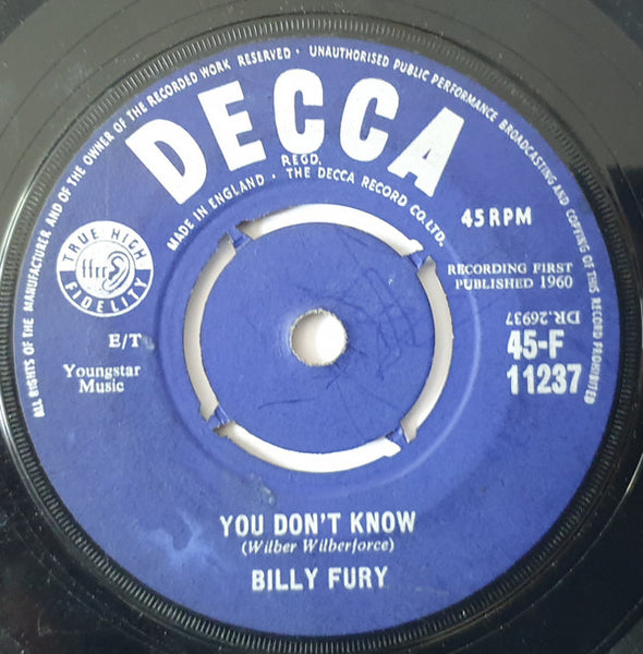 Billy Fury : That's Love (7", Single)