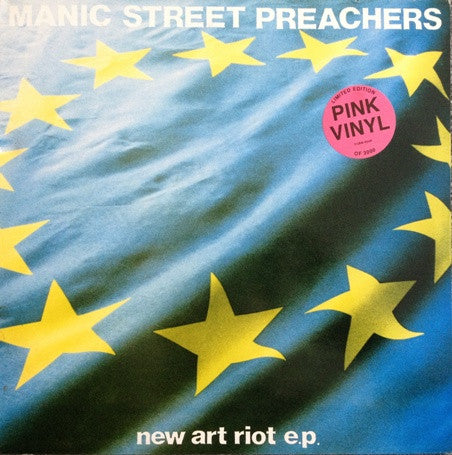 Manic Street Preachers : New Art Riot E.P. (12", EP, Ltd, RP, Pin)