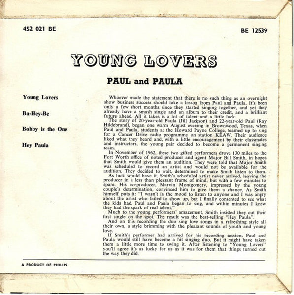 Paul & Paula : Young Lovers (7", EP)