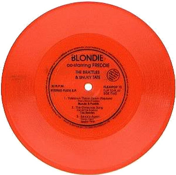 Blondie And Fab 5 Freddy / The Brattles / Snuky Tate : Yuletown Throw Down (Rapture) / The Christmas Song / Santa's Agent (Flexi, 7", Red)