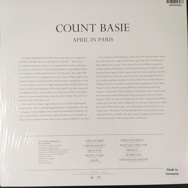 Count Basie And His Orchestra* : April In Paris (LP, Album, RE, RM, 180)