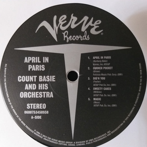 Count Basie And His Orchestra* : April In Paris (LP, Album, RE, RM, 180)