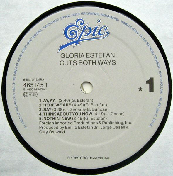 Gloria Estefan : Cuts Both Ways (LP, Album)