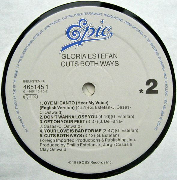 Gloria Estefan : Cuts Both Ways (LP, Album)