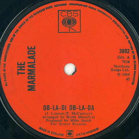 The Marmalade : Ob-La-Di Ob-La-Da (7", Single, Sol)