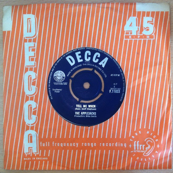 The Applejacks : Tell Me When (7", Single)