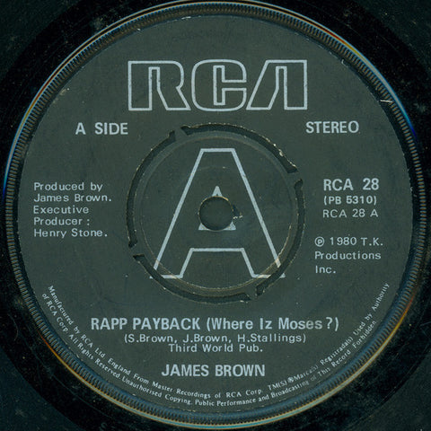 James Brown : Rapp Payback (Where Iz Moses?) (7", Single)