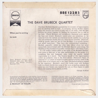 The Dave Brubeck Quartet : When You're Smiling / Le Souk (7", EP, Single)