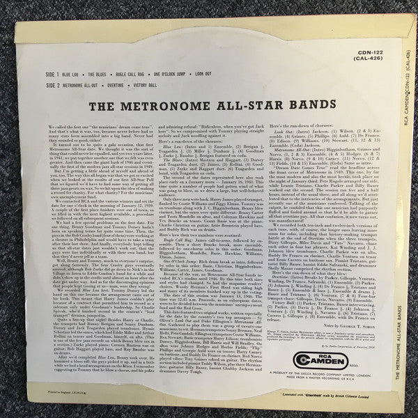 Metronome All Stars : The Metronome All-Star Bands (LP, Comp, Red)