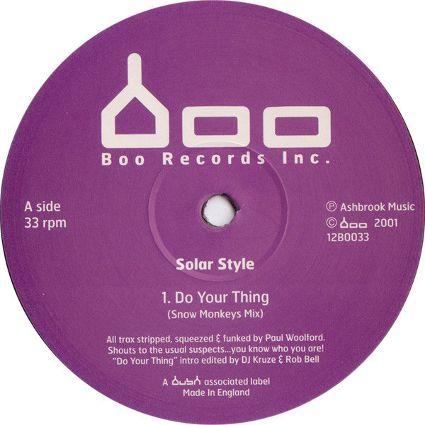 Solar Style : Do Your Thing / Hype (12")