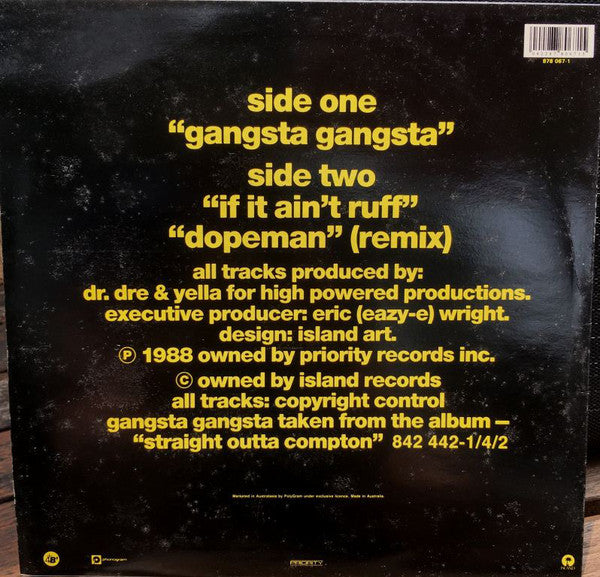 N.W.A. : Gangsta Gangsta (12")