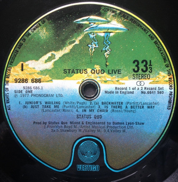 Status Quo : Live (2xLP, Album, Gat)