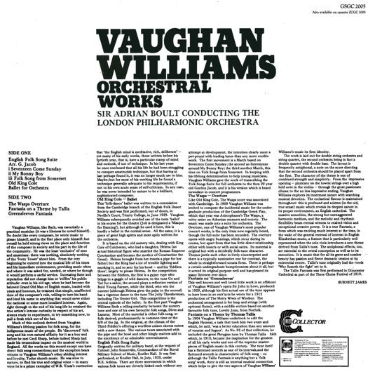 Ralph Vaughan Williams : Orchestral Works (LP, Comp, RE)