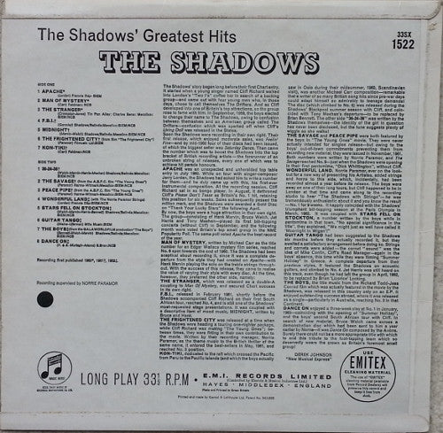 The Shadows : The Shadows' Greatest Hits (LP, Comp, Mono, RE, RP)