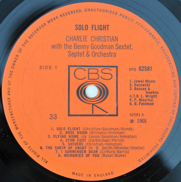 Charlie Christian With The Benny Goodman Sextet*, Benny Goodman Septet And Benny Goodman And His Orchestra : Solo Flight (LP, Mono)