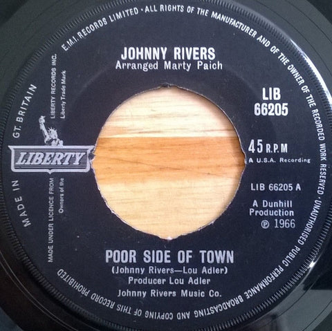 Johnny Rivers : Poor Side Of Town (7")