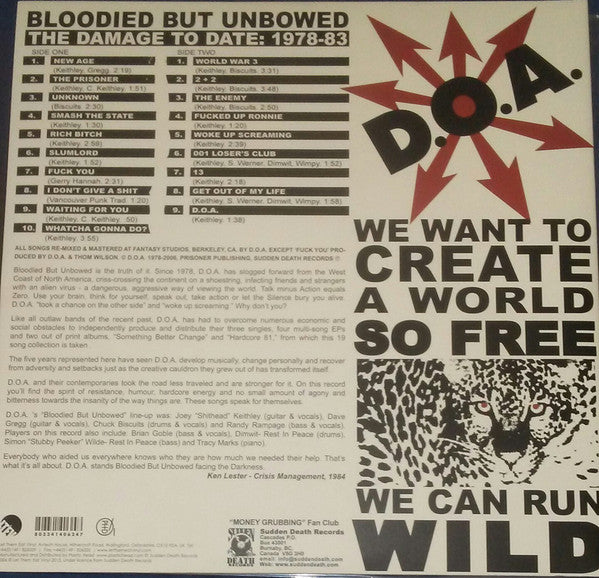 D.O.A. (2) : Bloodied But Unbowed (LP, Comp, RE, Red)