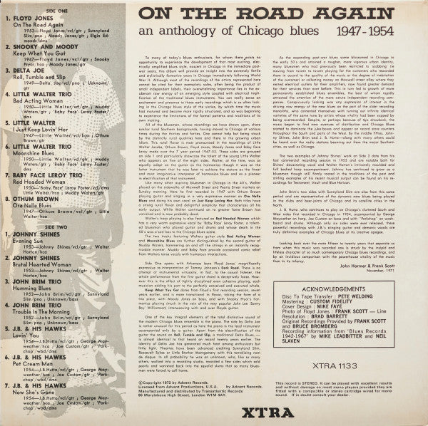 Various : On The Road Again An Anthology Of Chicago Blues 1947 - 1954 (LP, Comp, Mono)