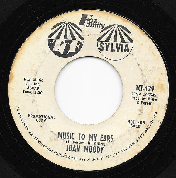 Joan Moody : Music To My Ears (7", Promo)
