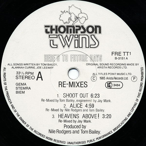 Thompson Twins : Here's To Future Days (2xLP, Album)