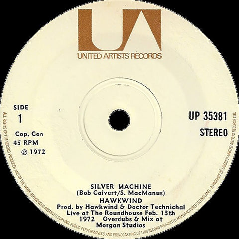 Hawkwind : Silver Machine / Seven By Seven (7", Single, Sol)