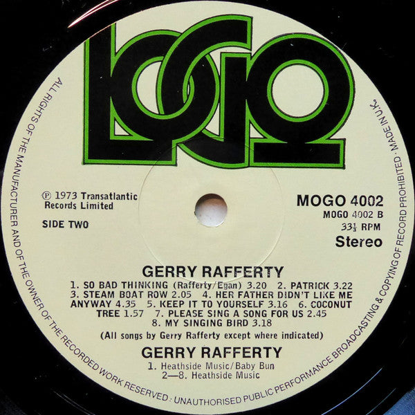 Gerry Rafferty : Gerry Rafferty  (LP, Comp, RE)