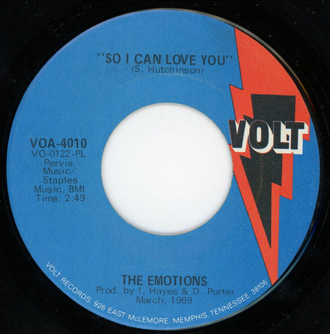 The Emotions : So I Can Love You / Got To Be The Man (7", Single, Mono, Pla)