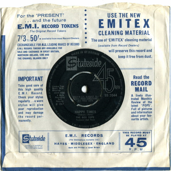 The Box Tops* : The Letter (7", Single, 4 P)