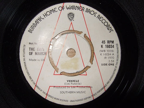 The Ides Of March : Vehicle (7", Single, Promo, RE)