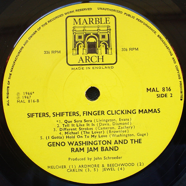 Geno Washington And The Ram Jam Band* : Sifters, Shifters, Finger Clicking Mamas (LP, Comp, Mono)