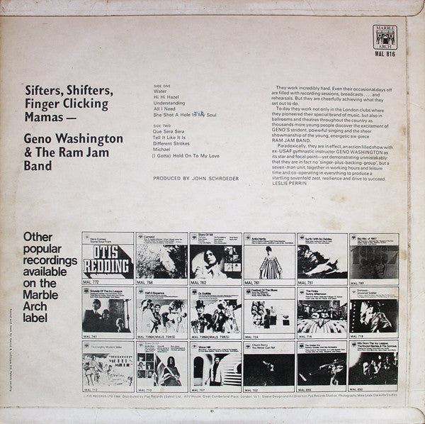 Geno Washington And The Ram Jam Band* : Sifters, Shifters, Finger Clicking Mamas (LP, Comp, Mono)