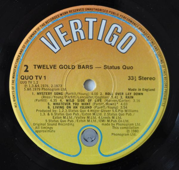 Status Quo : 12 Gold Bars Volume 1+1 (2xLP, Comp, Gat)