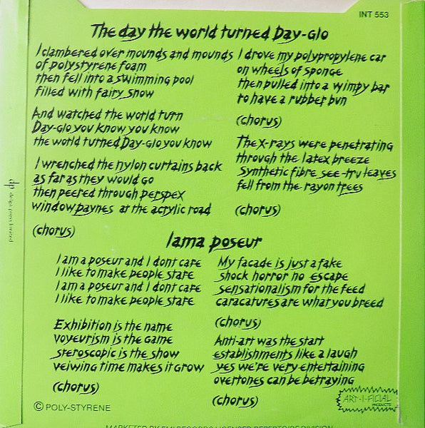 X-Ray Spex : The Day The World Turned Day-glo (7", Single, Ora)