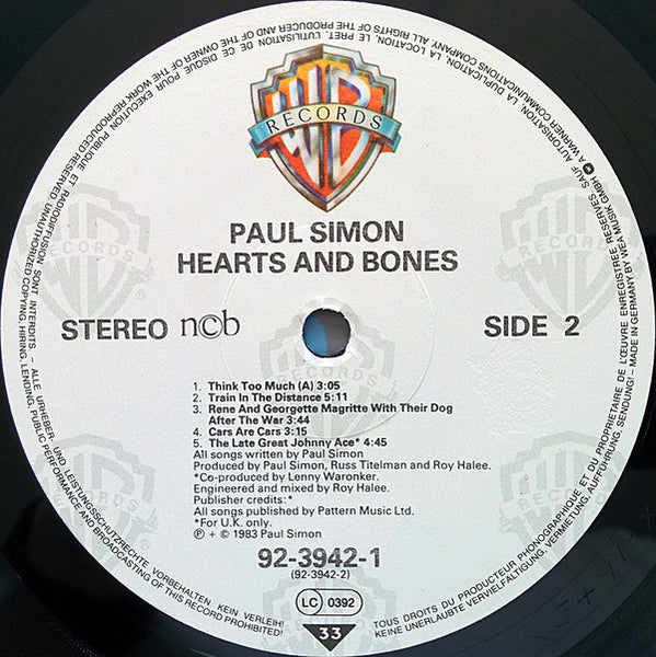 Paul Simon : Hearts And Bones (LP, Album)