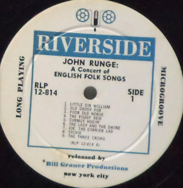 John Runge : A Concert Of English Folk Songs (LP, Mono)