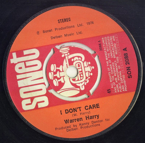 Warren Harry : I Don't Care (7")