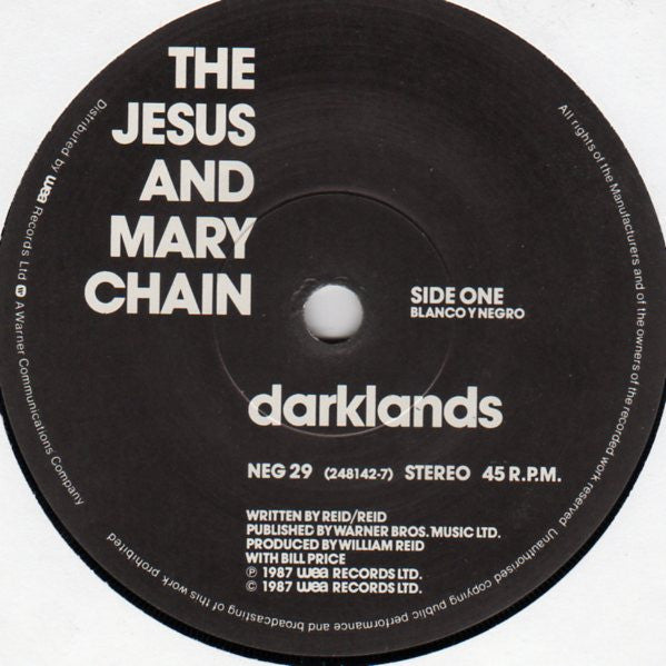 The Jesus And Mary Chain : Darklands (7", Single, Gat)