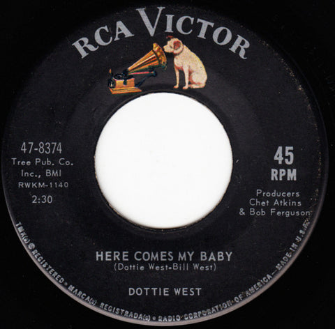 Dottie West : Here Comes My Baby / (How Can I Face) These Heartaches Alone (7", Single)