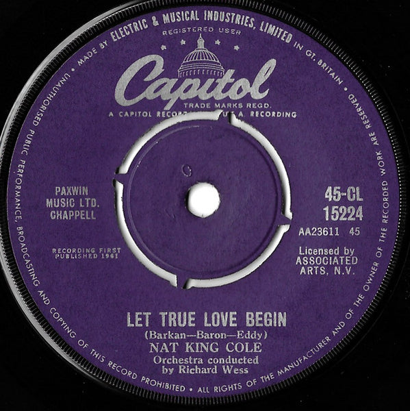 Nat King Cole : Cappuccina / Let True Love Begin (7", Single)