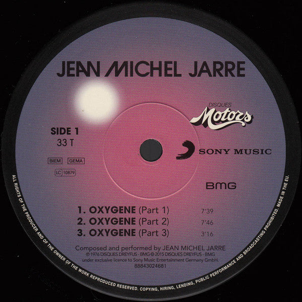 Jean-Michel Jarre : Oxygene (LP, Album, RE, RM, 180)