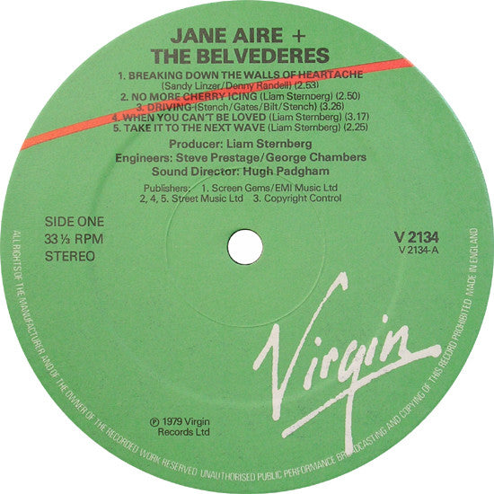 Jane Aire And The Belvederes : Jane Aire And The Belvederes (LP, Album)