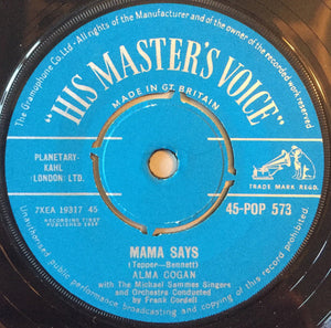 Alma Cogan : Mama Says (7", Single)