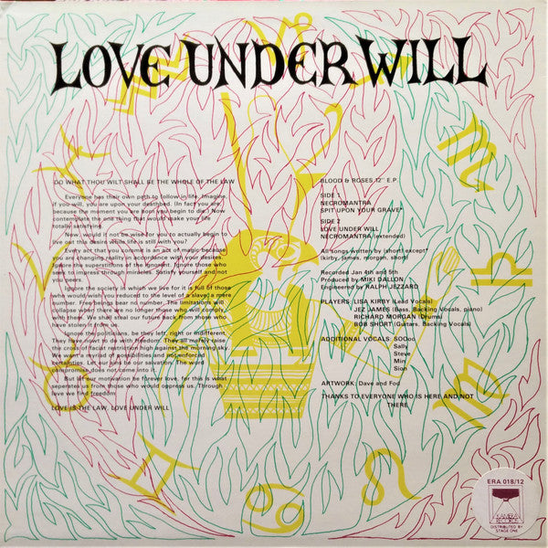 Blood And Roses : Love Under Will (12", EP)