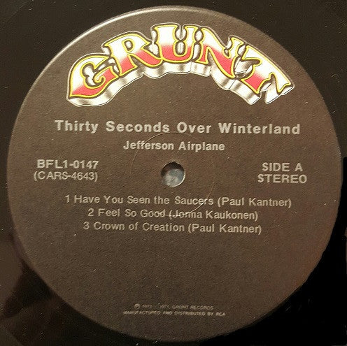 Jefferson Airplane : Thirty Seconds Over Winterland (LP, Album, Hol)