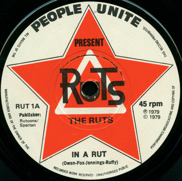 The Ruts : In A Rut (7", Single, RE, RP)