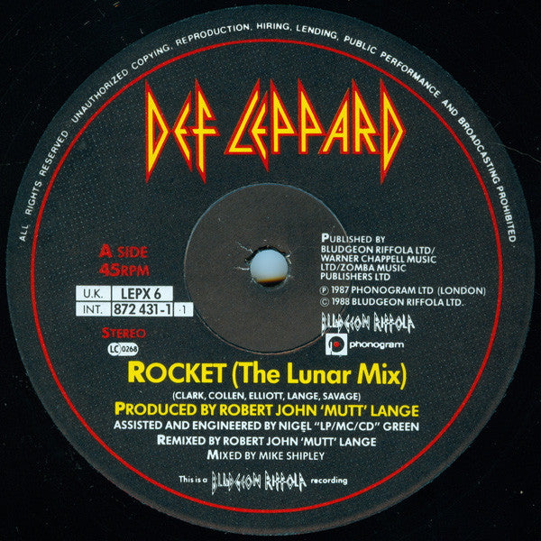 Def Leppard : Rocket (Lunar Mix) (12")