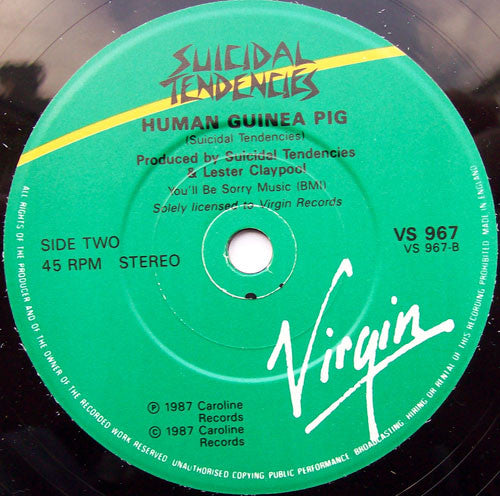 Suicidal Tendencies : Possessed To Skate (7", Single)