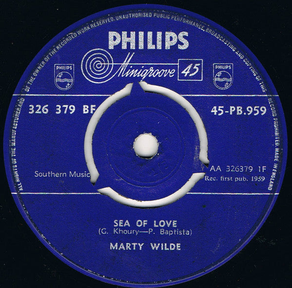 Marty Wilde : Sea Of Love / Teenage Tears (7", Single, 3 p)