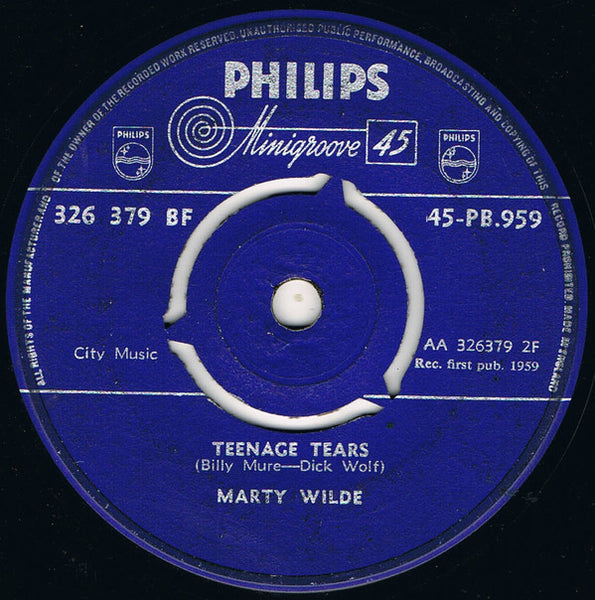 Marty Wilde : Sea Of Love / Teenage Tears (7", Single, 3 p)